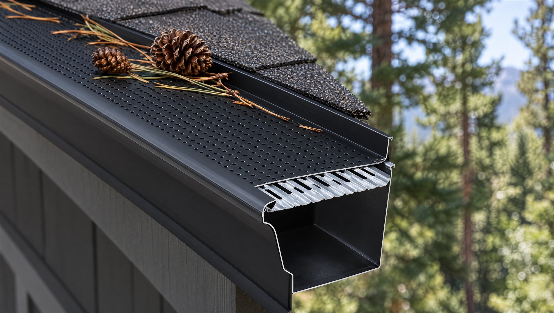 Pare-feuilles Alu-Rex Double Pro : feuille micro-perforée sur une base à fentes